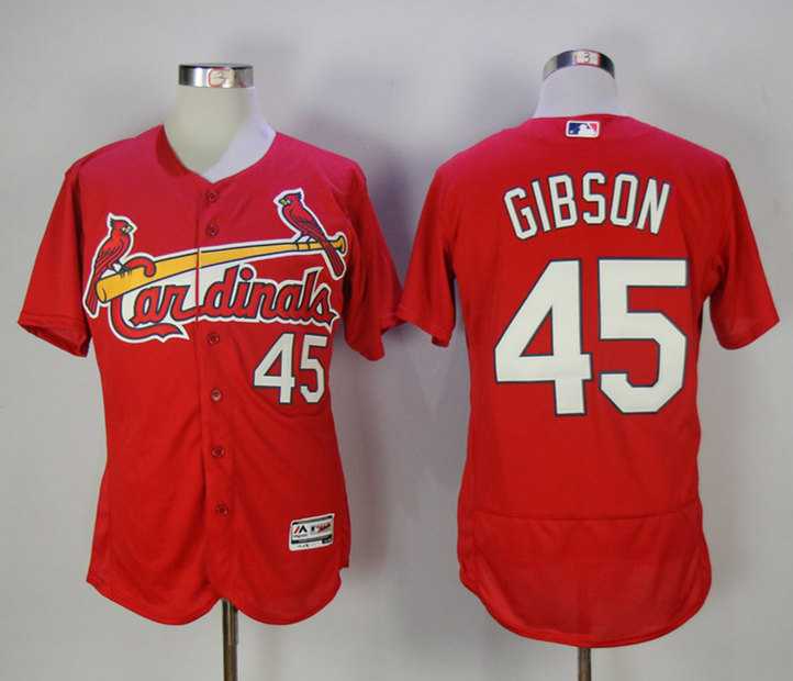St. Louis Cardinals #45 Bob Gibson Red Flexbase Collection Stitched Jersey
