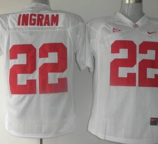 Alabama Crimson Tide #22 Ingram White NCAA Jerseys