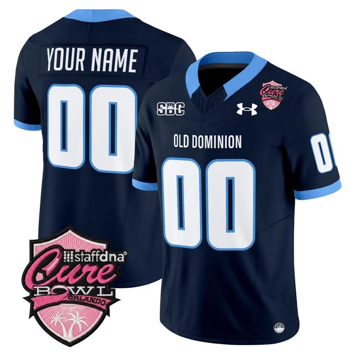Old Dominion Monarchs Custom Navy Cure Bowl F.U.S.E. 2025 Vapor Limited Stitched Jersey