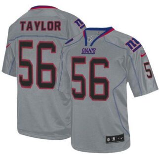 Nike New York Giants #56 Lawrence Taylor Lights Out Grey Men’s Stitched NFL Elite Jersey