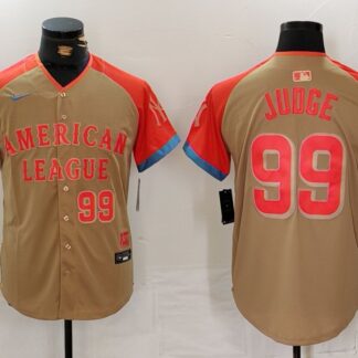 Men's New York Yankees #99 Aaron Judge Number Cream 2024 All Star Limited Stitched Jersey