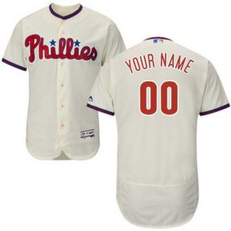Customized Men's Philadelphia Phillies Cream Flexbase Jersey