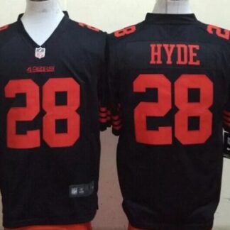 Men's San Francisco 49ers #28 Carlos Hyde Black Alternate 2015 NFL Nike Game Jersey