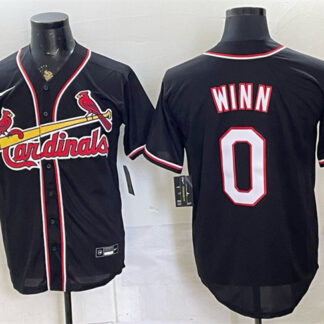 Men's St. Louis Cardinals #0 Masyn Winn 2026 Fashion Replica Black Out Stitched Baseball Jersey