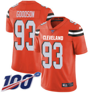 Nike Cleveland Browns #93 B.J. Goodson Orange Alternate Men’s Stitched NFL 100th Season Vapor Untouchable Limited J...