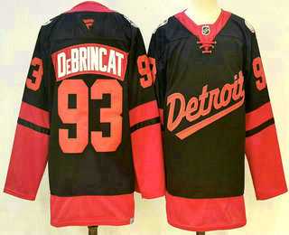 Men's Detroit Red Wings #93 Alex DeBrincat Black 2025 Stadium Series Stitched Jersey