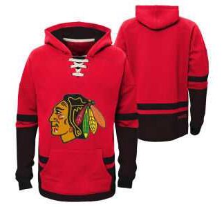 Customized Men's Chicago Blackhawks Any Name & Number Red-Black Stitched Hoodie