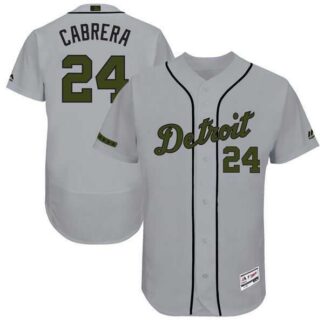 Detroit Tigers #24 Miguel Cabrera Gray 2017 Memorial Day Flexbase Player Jersey JiaSu