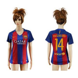 Women’s Barcelona #14 Mascherano Home Soccer Club Jersey