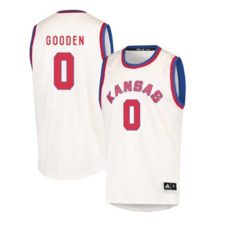 Kansas Jayhawks 0 Drew Gooden Cream Throwback College Basketball Jersey Dzhi