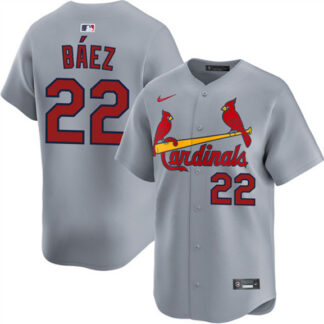 Men's St. Louis Cardinals #22 Joshua BÃ¡ez Gray 2024 Away Limited Stitched Baseball Jersey