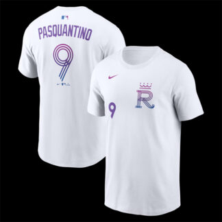 Men's Kansas City Royals #9 Vinnie Pasquantino White 2026 City Connect Name & Number T-Shirt
