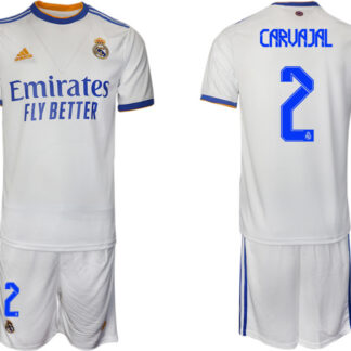 Men 2021-2022 Club Real Madrid home white 2 Soccer Jerseys