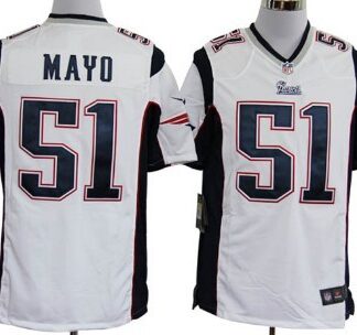 Nike New England Patriots #51 Jerod Mayo White Game Jersey
