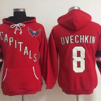 Womens Washington Capitals #8 Alex Ovechkin Red Stitched Hoodie