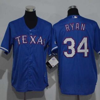 Youth Texas Rangers #34 Nolan Ryan Blue New Cool Base Jersey