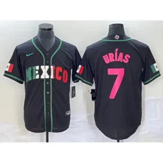 Men's Mexico Baseball #7 Julio Urias 2023 Black World Baseball With Patch Classic Stitched Jersey 9FLV