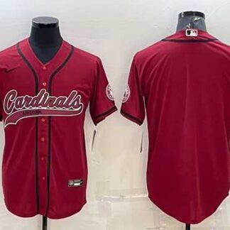 Men's Arizona Cardinals Blank Red With Patch Cool Base Stitched Baseball Jersey