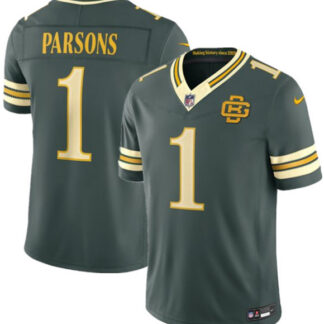 Men's Green Bay Packers #1 Micah Parsons Dark Green 2026 F.U.S.E. Rivalries Collection Limited Football Stitched Je...
