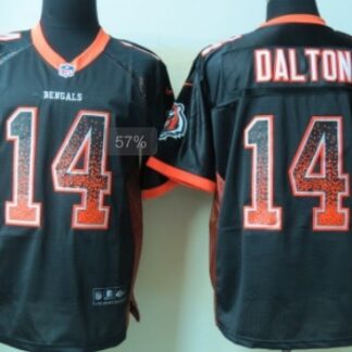Nike Cincinnati Bengals #14 Andy Dalton Drift Fashion Black Elite Jersey