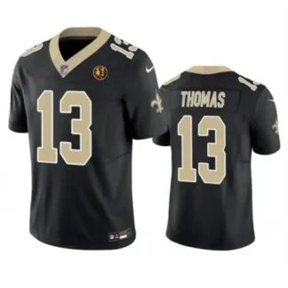 Men's New Orleans Saints #13 Michael Thomas Black 2023 F.U.S.E. With John Madden Patch Vapor Limited Stitched Footb...