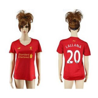 Women’s Liverpool #20 Lallana Red Home Soccer Club Jersey