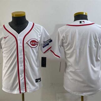 Youth Cincinnati Reds Blank White 2025 Speedway Classic Stitched Jersey